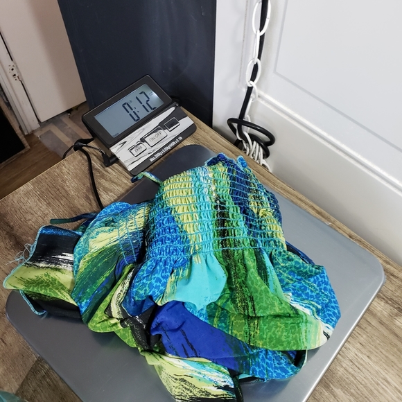 Dream Beach Halter Dress Blues Greens - Picture 2 of 13